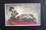 9x Vintage French Female in a See-Through Dress Nude Original Hand colour Postcards 1900s