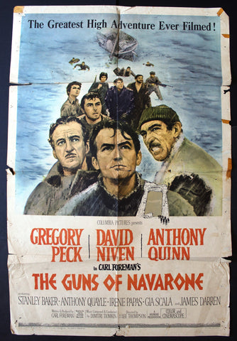 The Guns of Navarone 41x27" Original US Movie Poster 60s