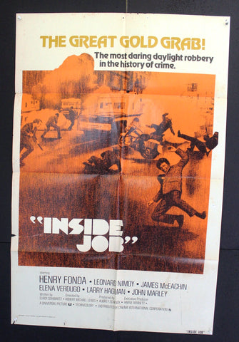 INSIDE JOB (Henry Fonda) 41"x27" Original Movie US Poster 70s