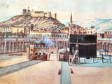 Mecca Hajj (ملصق مكة المكرمة, السعودية) 62x45cm Original Framed Old Poster 1800s