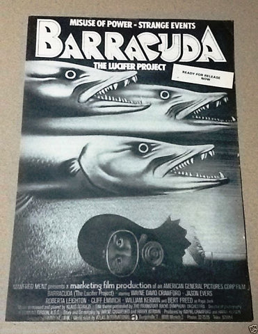 The Lucifer Project BARRACUDA {Wayne Crawford Original German Movie Program 70s
