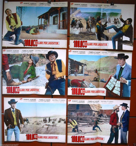 {Set of 11}100000 Dollari per Lassiter (Robert H} Italian Movie Lobby Card 1960s