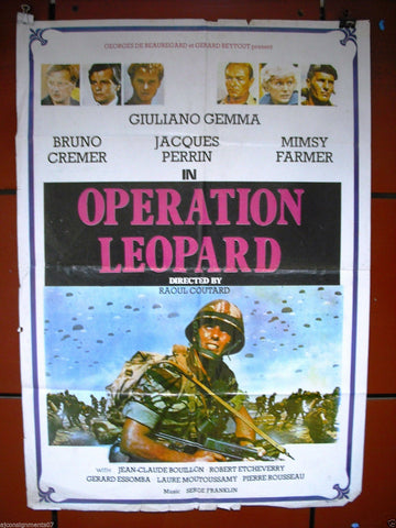 Operation Leopard (Bruno Cremer) Original Lebanese Movie Poster 80s