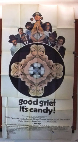 Candy {MARLON BRANDO} 3sht Original 40"x80" Movie Poster 1960s