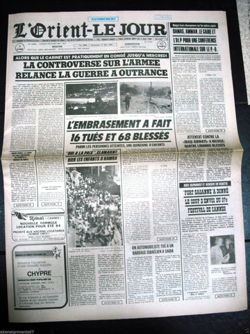 L'Orient-Le Jour {Beirut, Beyrouth} Civil War Lebanese French Newspaper 1984