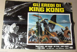 Set of 7x GLI EREDI DI KING KONG ISHIRO HONDA} Italian Movie Photobusta Card 70s