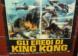 Set of 7x GLI EREDI DI KING KONG ISHIRO HONDA} Italian Movie Photobusta Card 70s