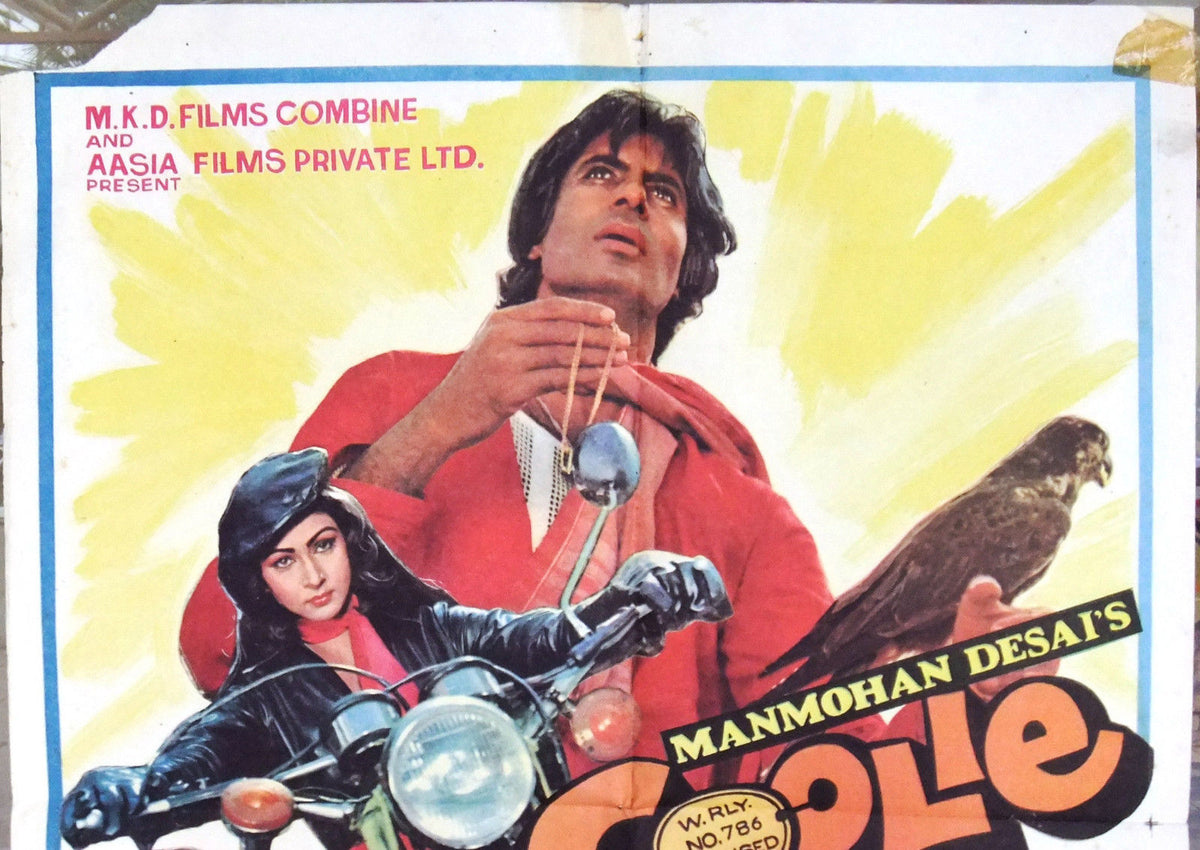 Coolie {Amitabh Bachchan} Bollywood Hindi Original Movie Poster 80s
