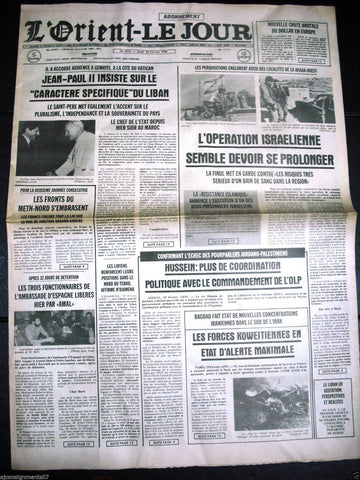 L'Orient-Le Jour {Beirut South Israel} Civil War Lebanese French Newspaper 1986