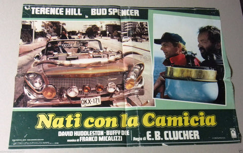 (Set of 6) NATI CON LA CAMICIA (TERENCE HILL) Italian Movie Lobby Card 80s