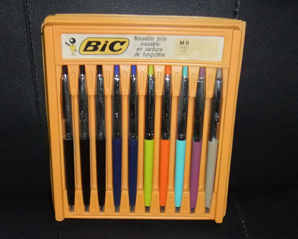 Vintage Bic Antiderapant M8 Original Ballpoint Box Set of 10 Pens France  60s?