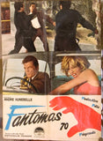 (Set of 3) FANTOMAS 70 (Jean Marais) Italian Film Lobby Card 60s