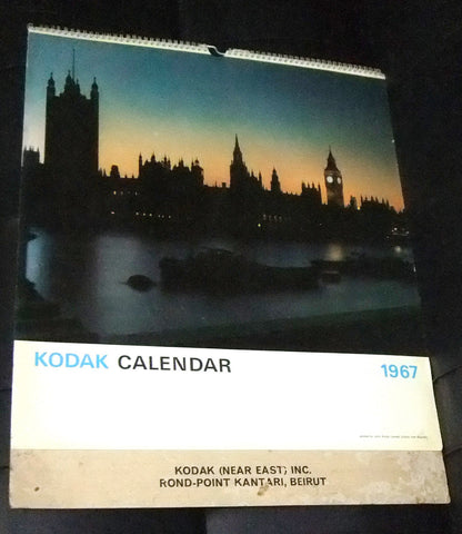 Kodak Vintage Calendar Arabic Incomplete Lebanese Beirut Printed in Dublin 1967