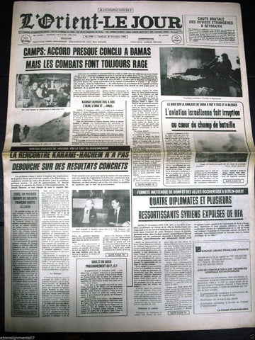 L'Orient-Le Jour {Camp Palestine} - Civil War Lebanese French Newspaper 1986