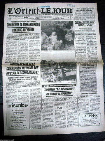 L'Orient-Le Jour {Beirut, Bomb} Civil War Lebanese French Newspaper 8 April 1984