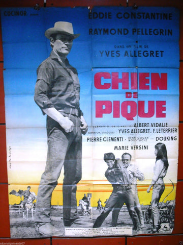 Chien de pique {Eddie Constantine} 47"x63" French Movie Poster 60s