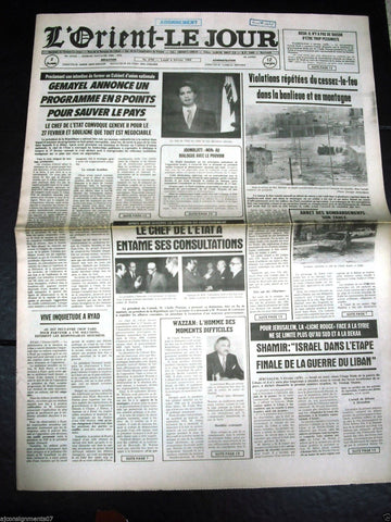 L'Orient-Le Jour {Beirut, Mar Mikhail} Civil War Lebanese French Newspaper 1984