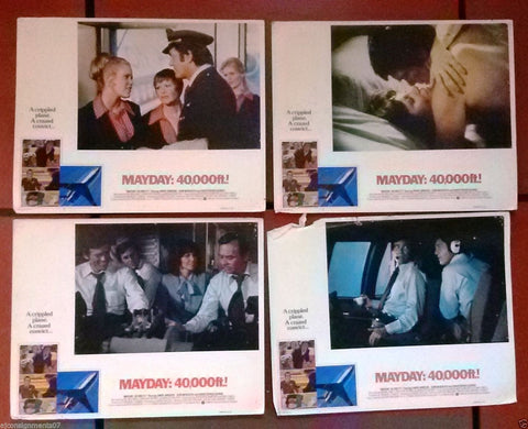 {Set of 8} MAYDAY AT 40,000 FEET {David Janssen} 11x14 Org. U.S Lobby Cards 70s