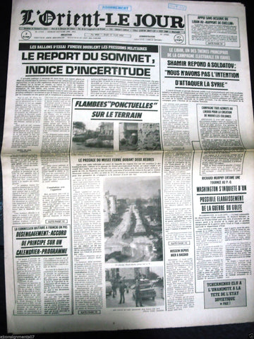 L'Orient-Le Jour {Beirut, Barbir} Civil War Lebanese French Newspaper 1984