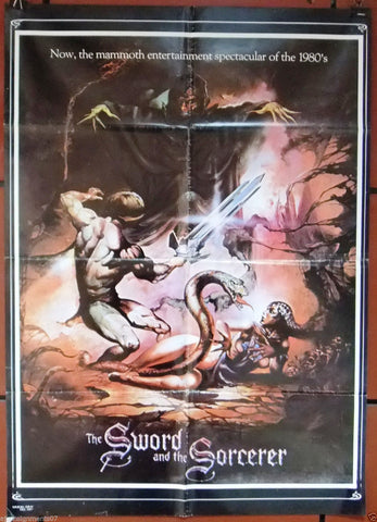 The Sword and the Sorcerer Lee Horsley 40x27 Original Lebanese Movie Poster 80s