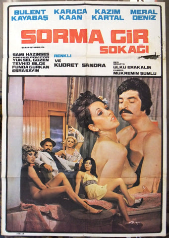 Sorma Gir Sokagi {Bülent Kayabas} Adult Turkish Original Movie Poster 70s