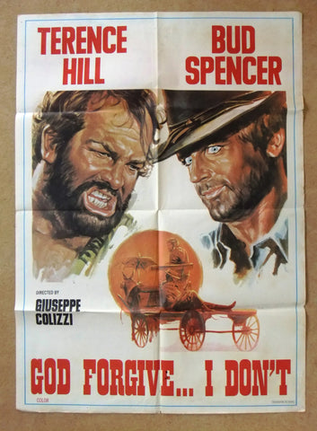 God Forgives... I Don't! (Terence Hil) 39x27" Original Lebanese Movie Poster 60s
