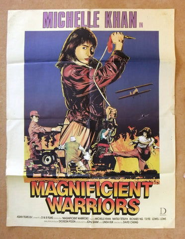 Magnificent Warriors (Michelle Yeoh) Original Kung Fu Hong Kong Movie Poster 80s