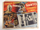 (Set of 4) Santo Contra Cerebro Del Mal Mexican Original Lobby Card 50s