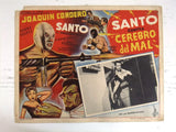 (Set of 4) Santo Contra Cerebro Del Mal Mexican Original Lobby Card 50s
