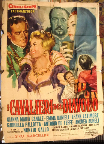 I CAVALIERI DEL DIAVOLO (SIRO MARCELLINI) Italian 2F Movie Poster 50s
