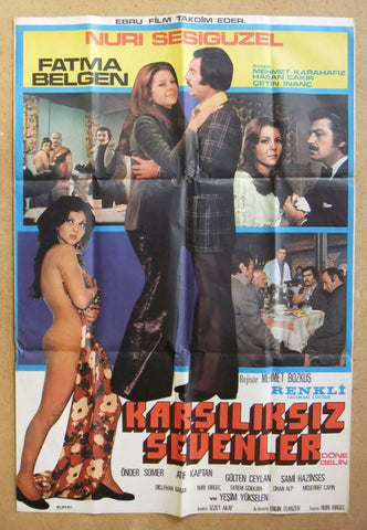 Karşılıksız Sevenler {Fatma Belgen} Turkish Original Movie afişi Poster 70s