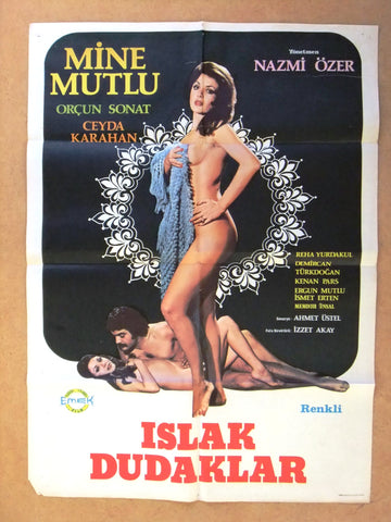 Islak Dudaklar (Mine Mutlu) Original Turkish Original Movie Poster 70s