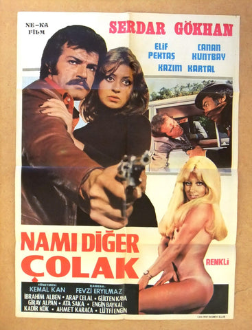 Nam-i Diger Çolak Original Turkish Original Movie Poster 70s