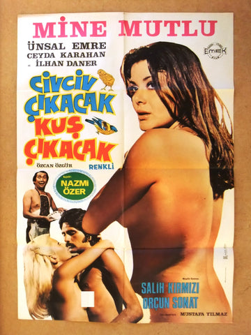 Civciv çikacak kus çika (Mine Mutlu) Original Turkish Original Movie Poster 70s