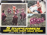 (Set of 8) 5 Supermen contro i nani venuti dallo spazio Italian Film Lobby Card 70s