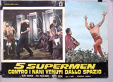 (Set of 8) 5 Supermen contro i nani venuti dallo spazio Italian Film Lobby Card 70s