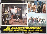 (Set of 8) 5 Supermen contro i nani venuti dallo spazio Italian Film Lobby Card 70s