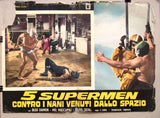 (Set of 8) 5 Supermen contro i nani venuti dallo spazio Italian Film Lobby Card 70s