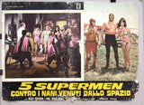 (Set of 8) 5 Supermen contro i nani venuti dallo spazio Italian Film Lobby Card 70s
