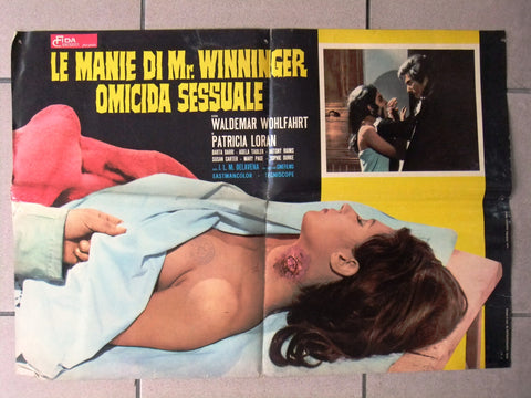 (Set of 9) LE MANIE DI MR WINNINGER OMICIDA SESSUALE Italian Film Lobby Card 70s