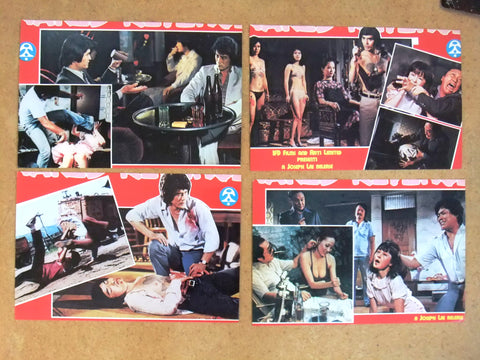 -Set of 8 - Dirty Heroes (Sombat Metaneel) Kung Fu Hong Kong Lobby Card 70s