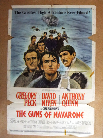 The Guns of Navarone 41x27" Original US Movie Poster 60s
