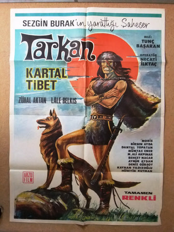 Tarkan kartal {Kartal Tibet} Turkish Original Rare Movie Poster 60s
