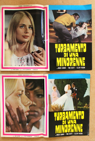 (Set of 9) TURBAMENTO DI UNA MINORENNE Italian Film Lobby Card 70s