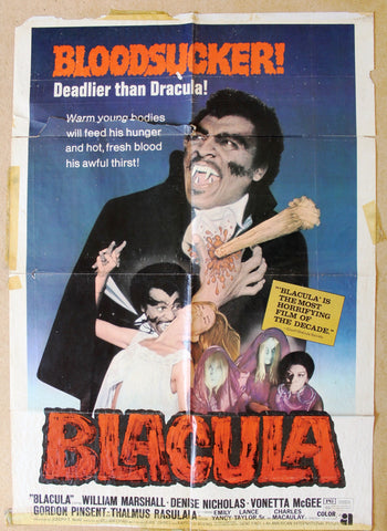 BLACULA (William Marshall) 41"x 27" Original Movie US Poster 70s