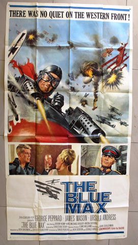 3sh The Blue Max {George Peppard} Original 41x81" Movie Poster 60s