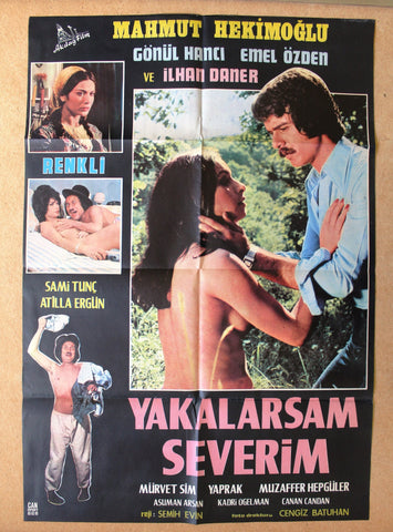 Yakalarsam Severim (Mahmut Hekimoglu) Original Turkish Original Movie Poster 70s