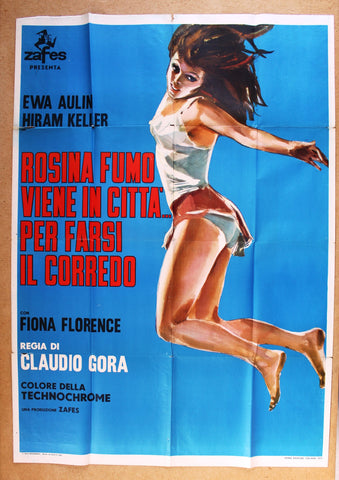 ROSINA FUMO VIENE IN CITTA' (Ewa Aulin) Italian 2F Movie Poster 60s