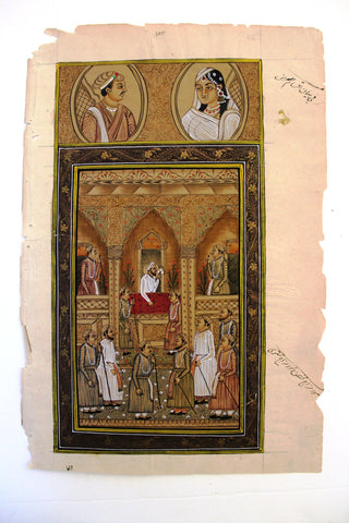 Persian Manuscript Mughal Miniature Authentic Painting (book leaf) مخطوط, منمنمة فارسية