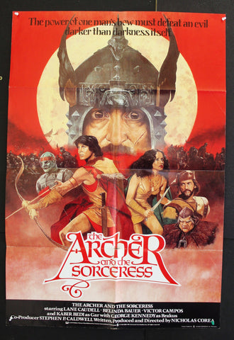 The Archer and the Sorcere {Lane Caudell} 27"x40" Orig. British Movie Poster 80s